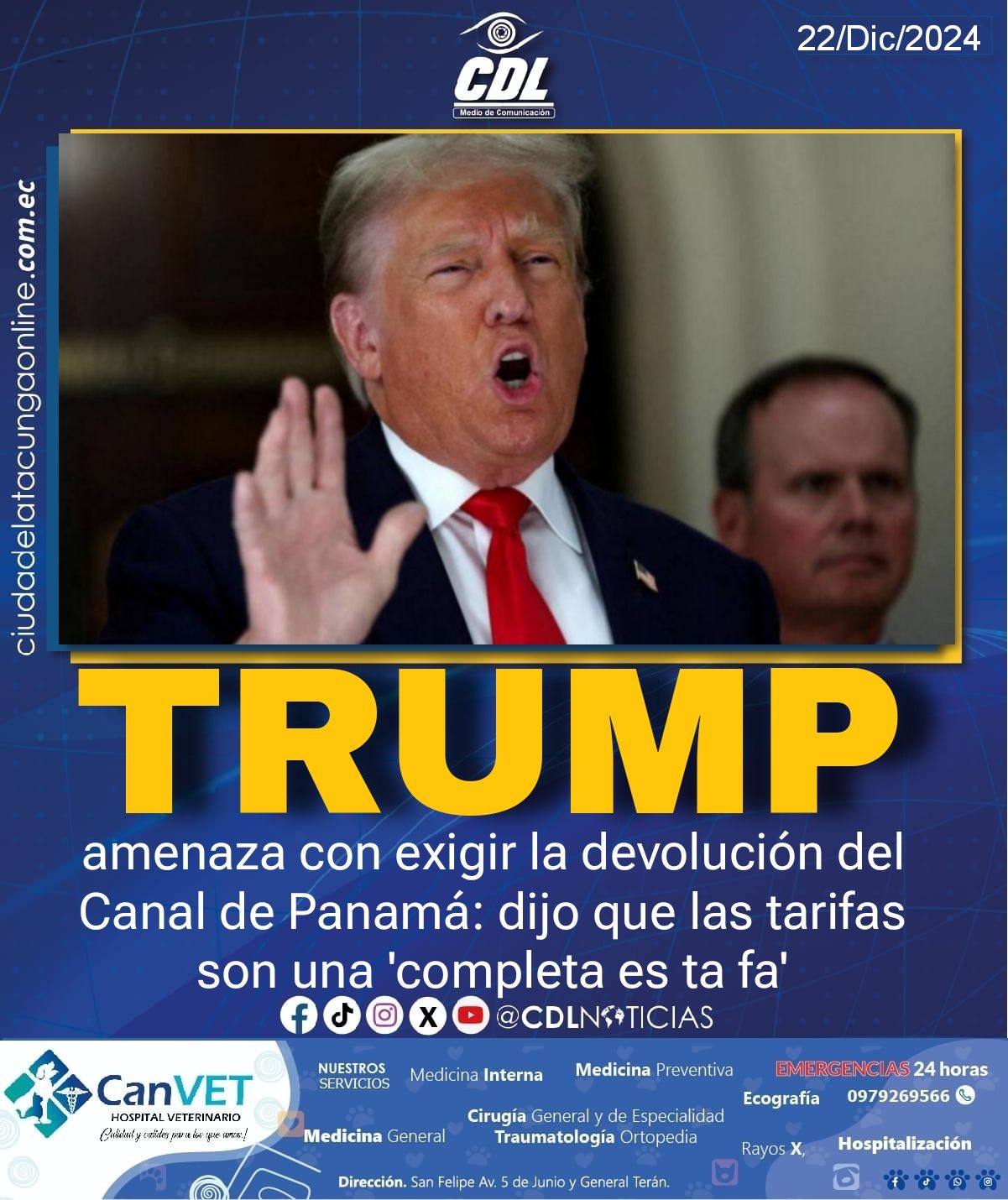 Donald Trump amenaza con exigir la devolución del Canal de Panamá: dijo que las tarifas son una ‘completa es ta fa’