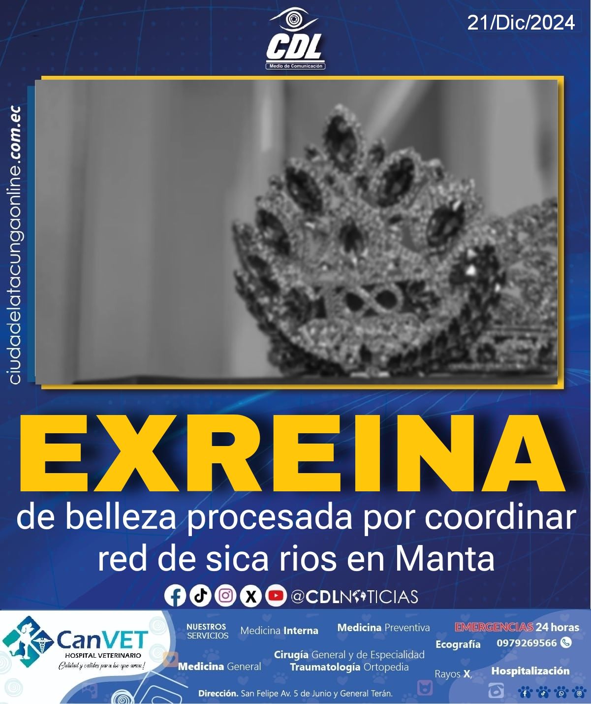 Exreina de belleza procesada por coordinar red de sicarios en Manta