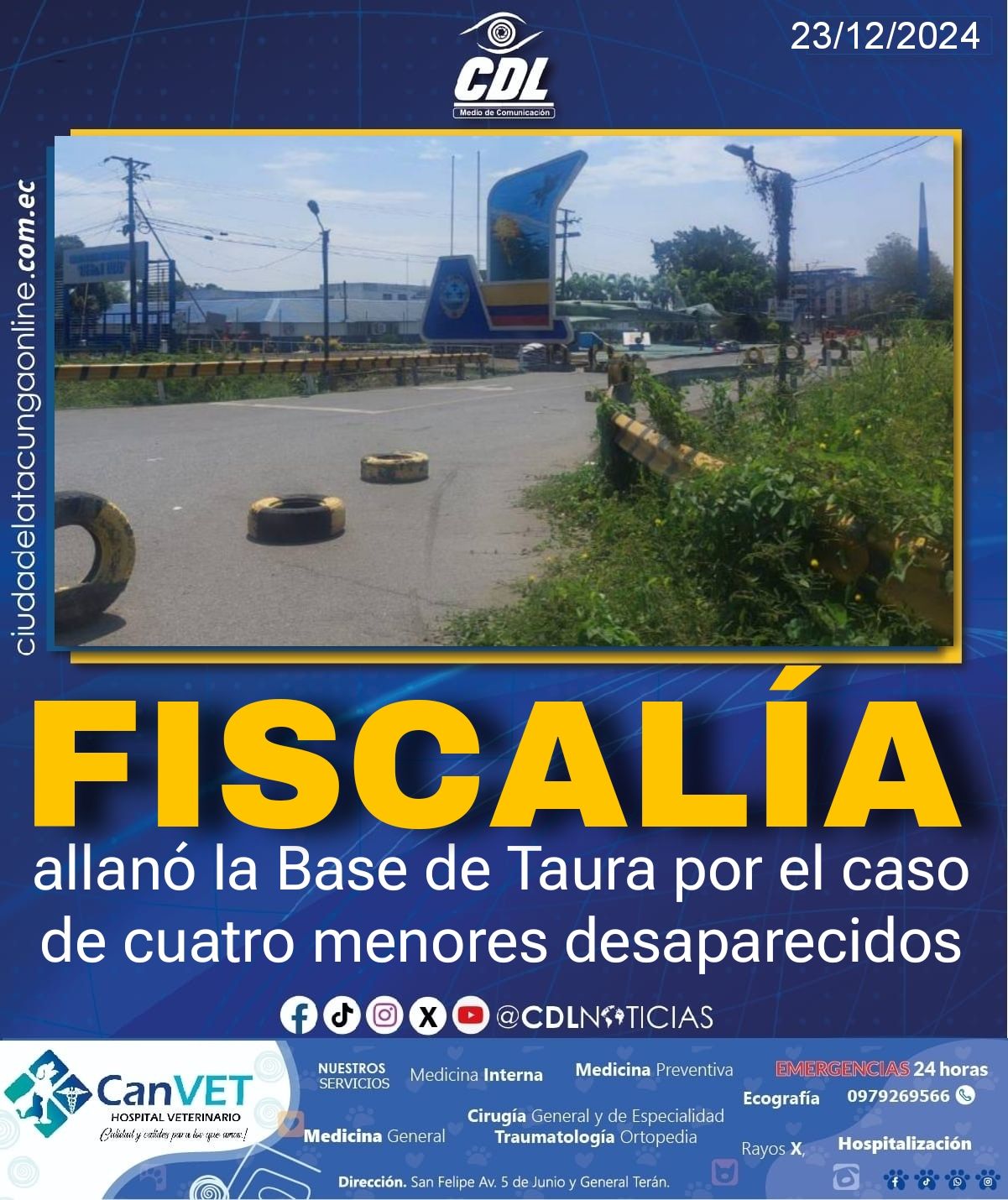 La Fiscalía allanó la Base de Taura por el caso de cuatro menores desaparecidos