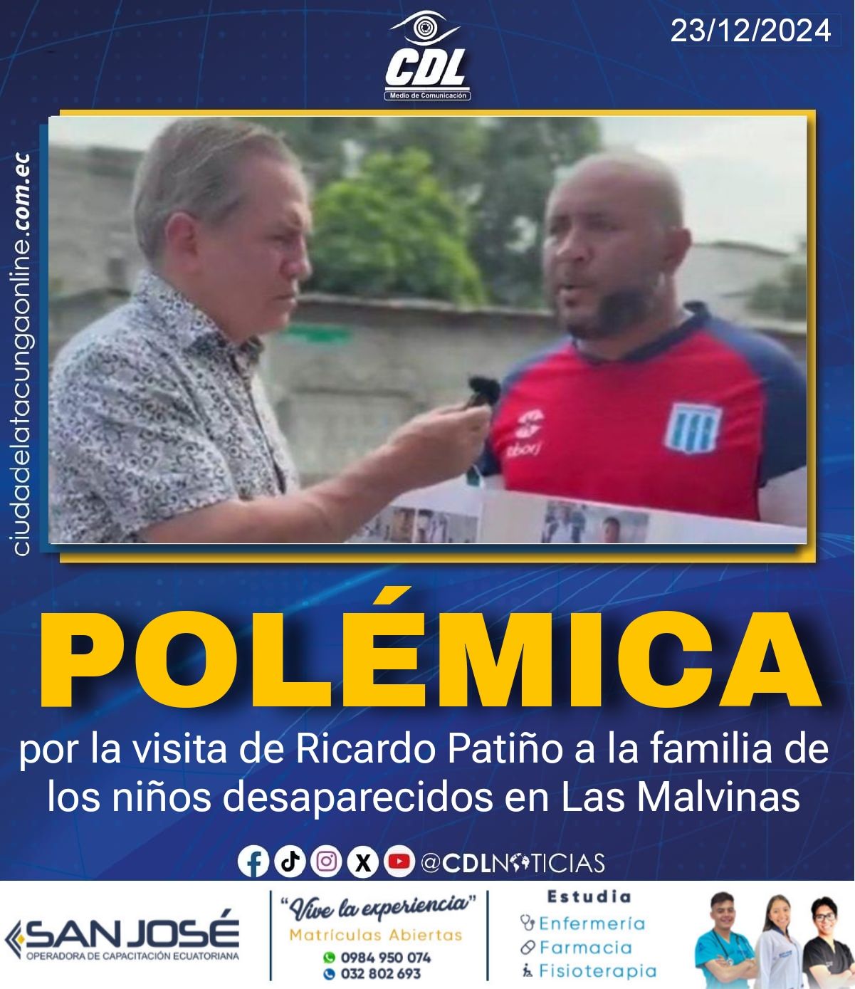 Polémica por la visita de Ricardo Patiño a la familia de los niños desaparecidos en Las Malvinas