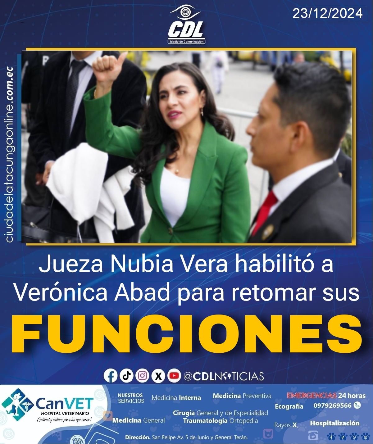 La jueza Nubia Vera habilitó a Verónica Abad para retomar sus funciones