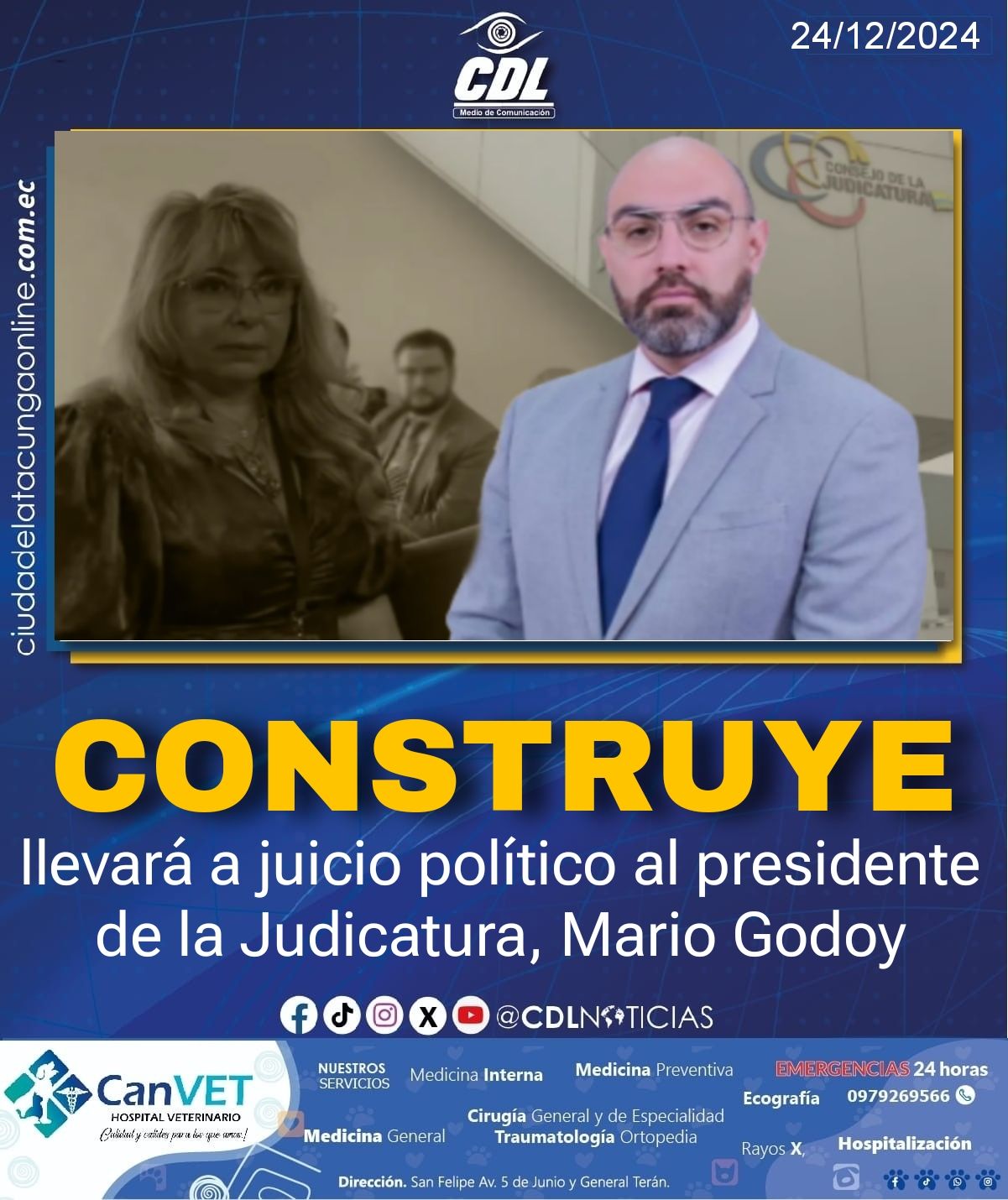 Construye llevará a juicio político al presidente de la Judicatura, Mario Godoy