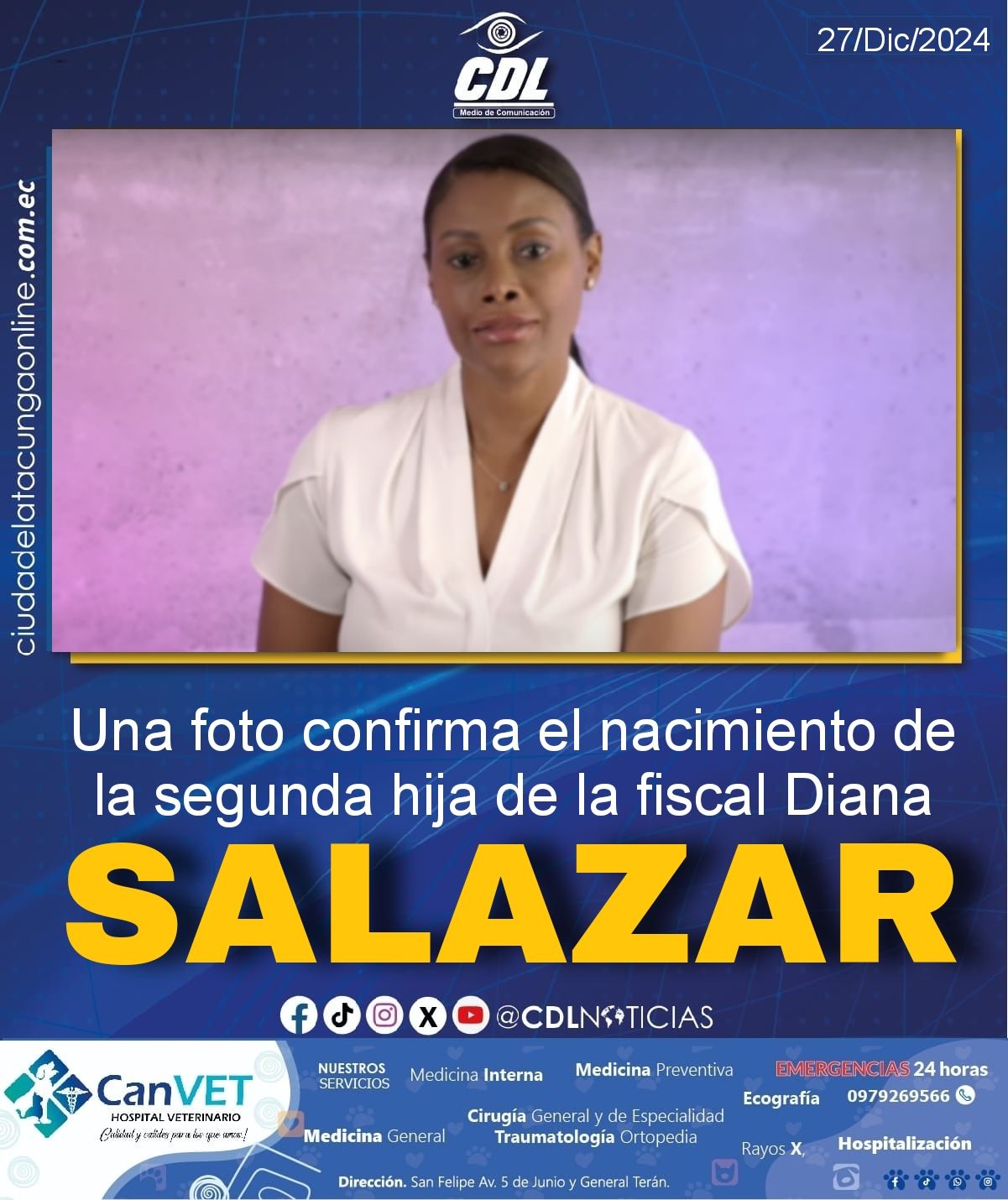 Una foto confirma el nacimiento de la segunda hija de la fiscal Diana Salazar