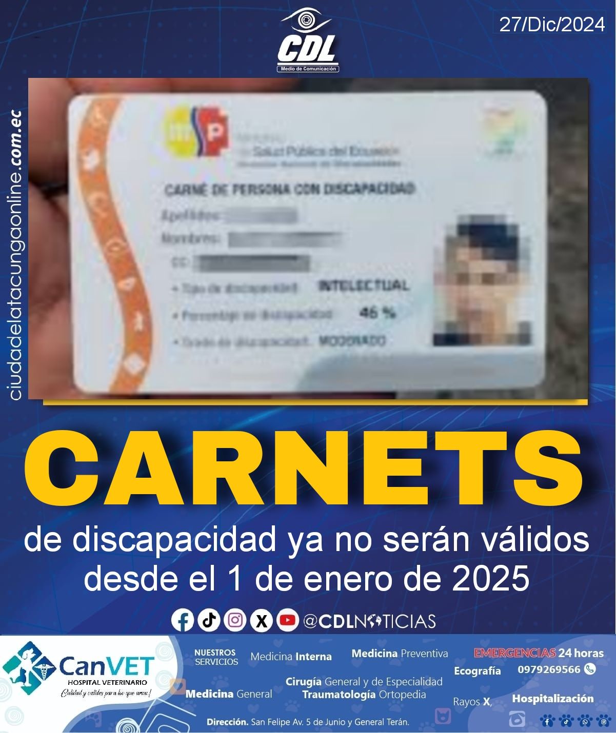 Los carnets de discapacidad ya no serán válidos desde el 1 de enero de 2025