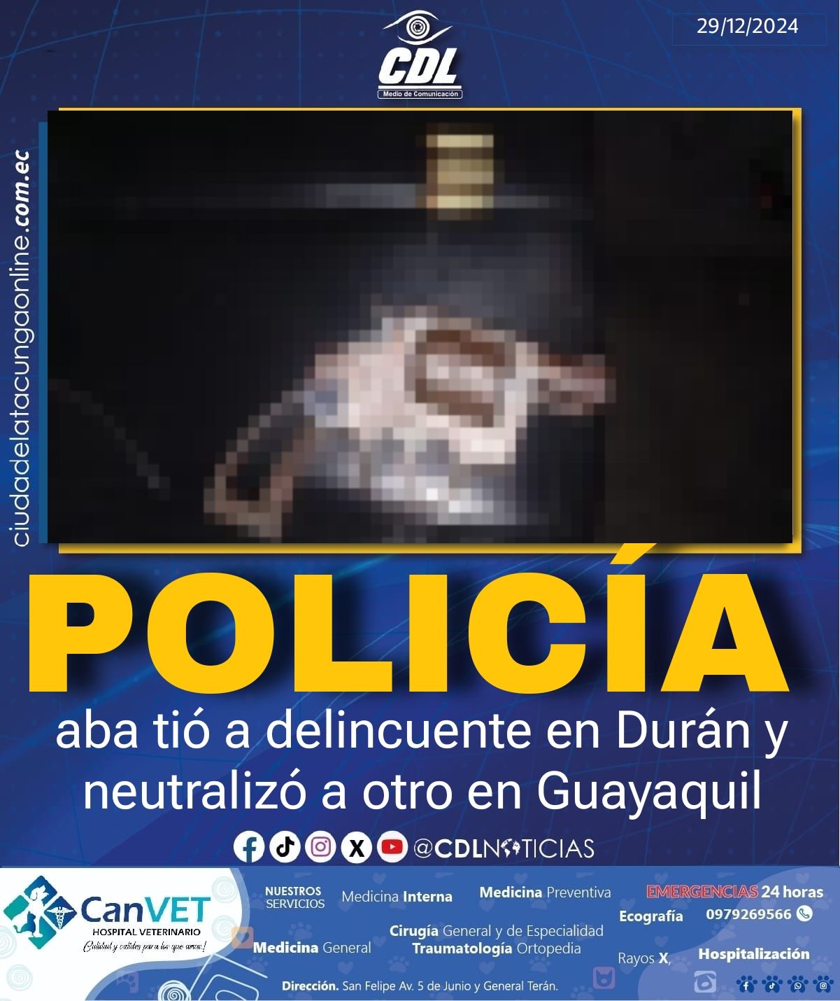 Policía aba tió a delincuente en Durán y neutralizó a otro en Guayaquil
