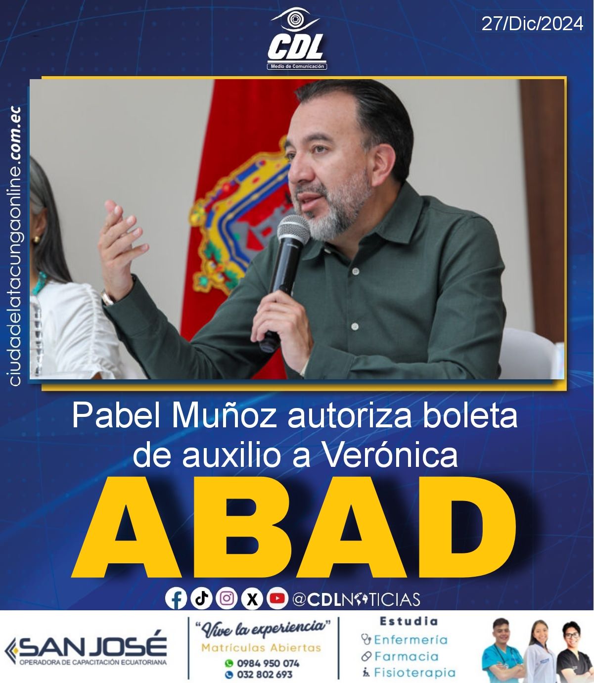 Pabel Muñoz autoriza boleta de auxilio a Verónica Abad