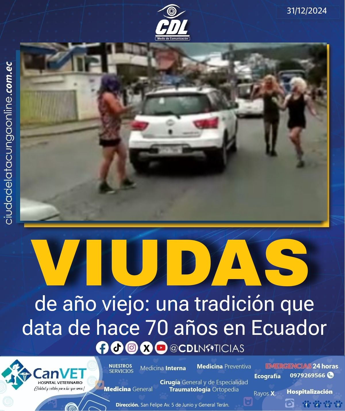 Las viudas de año viejo: una tradición que data de hace 70 años en Ecuador