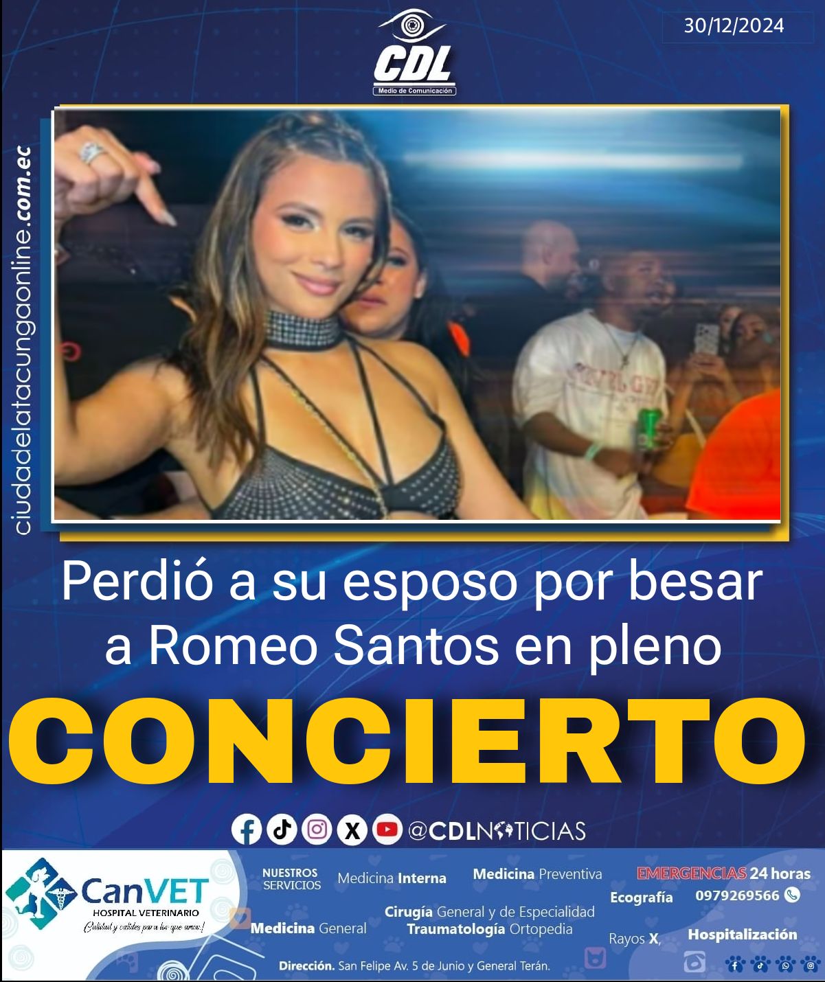 Perdió a su esposo por besar a Romeo Santos en pleno concierto