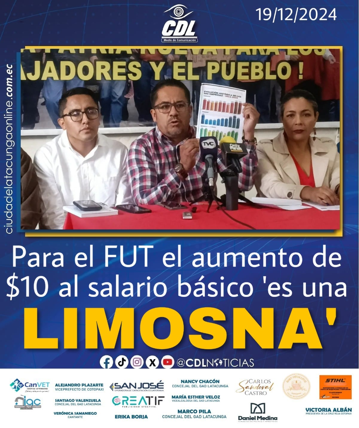 Para el FUT el aumento de $10 al salario básico del 2025 ‘es una limosna’