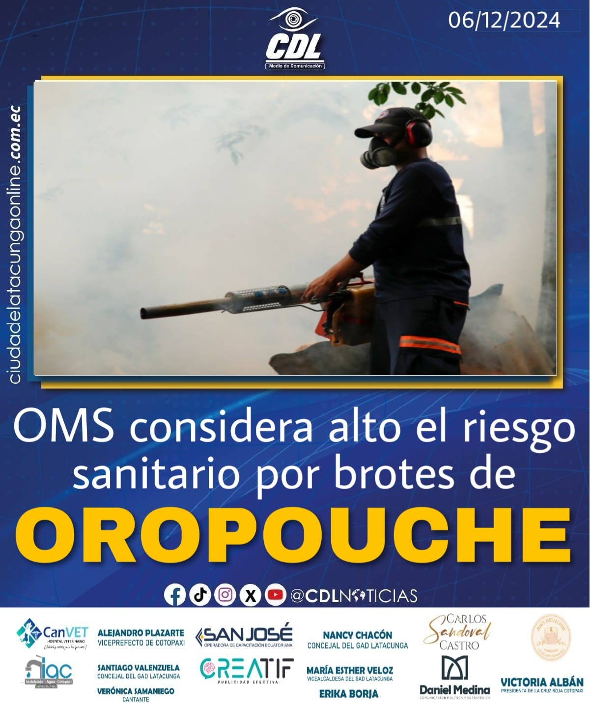 OMS considera alto el riesgo sanitario por brotes de oropouche en países de América