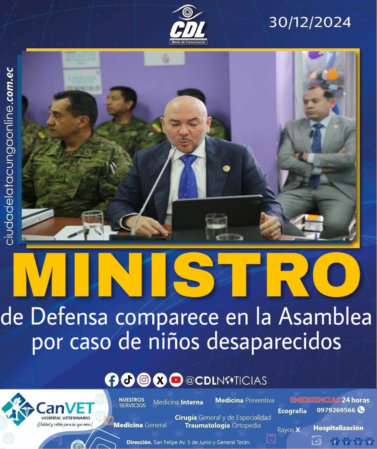 Ministro de Defensa comparece en la Asamblea por caso de niños desaparecidos