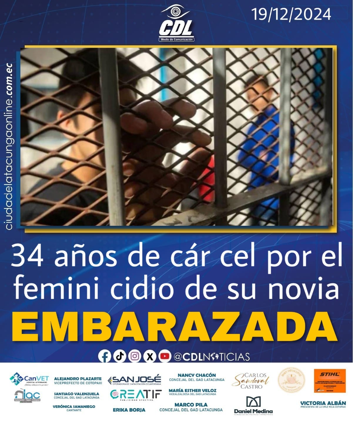 34 años de cár cel por el femini cidio de su novia embarazada