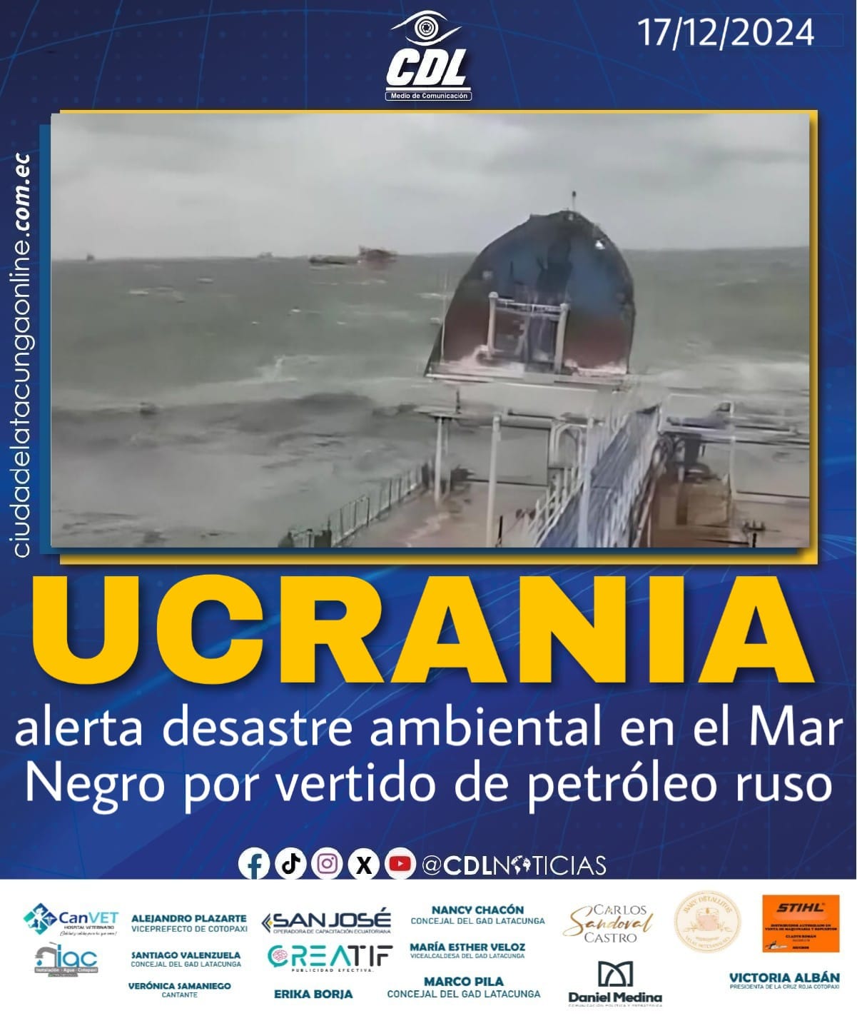 Ucrania alerta desastre ambiental en el Mar Negro por vertido de petróleo ruso