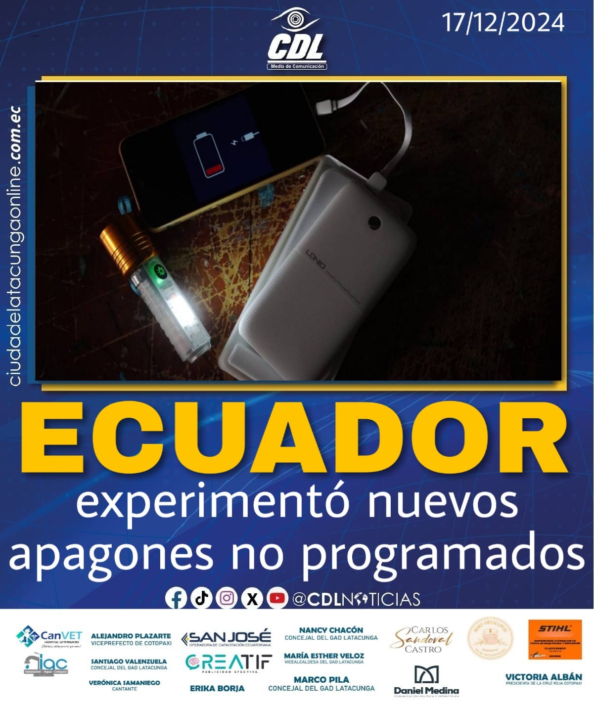 Ecuador experimentó nuevos apagones no programados la noche del lunes 16 de diciembre