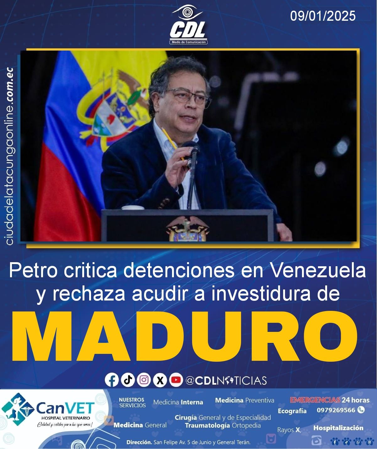 Petro critica detenciones en Venezuela y rechaza acudir a investidura de Maduro