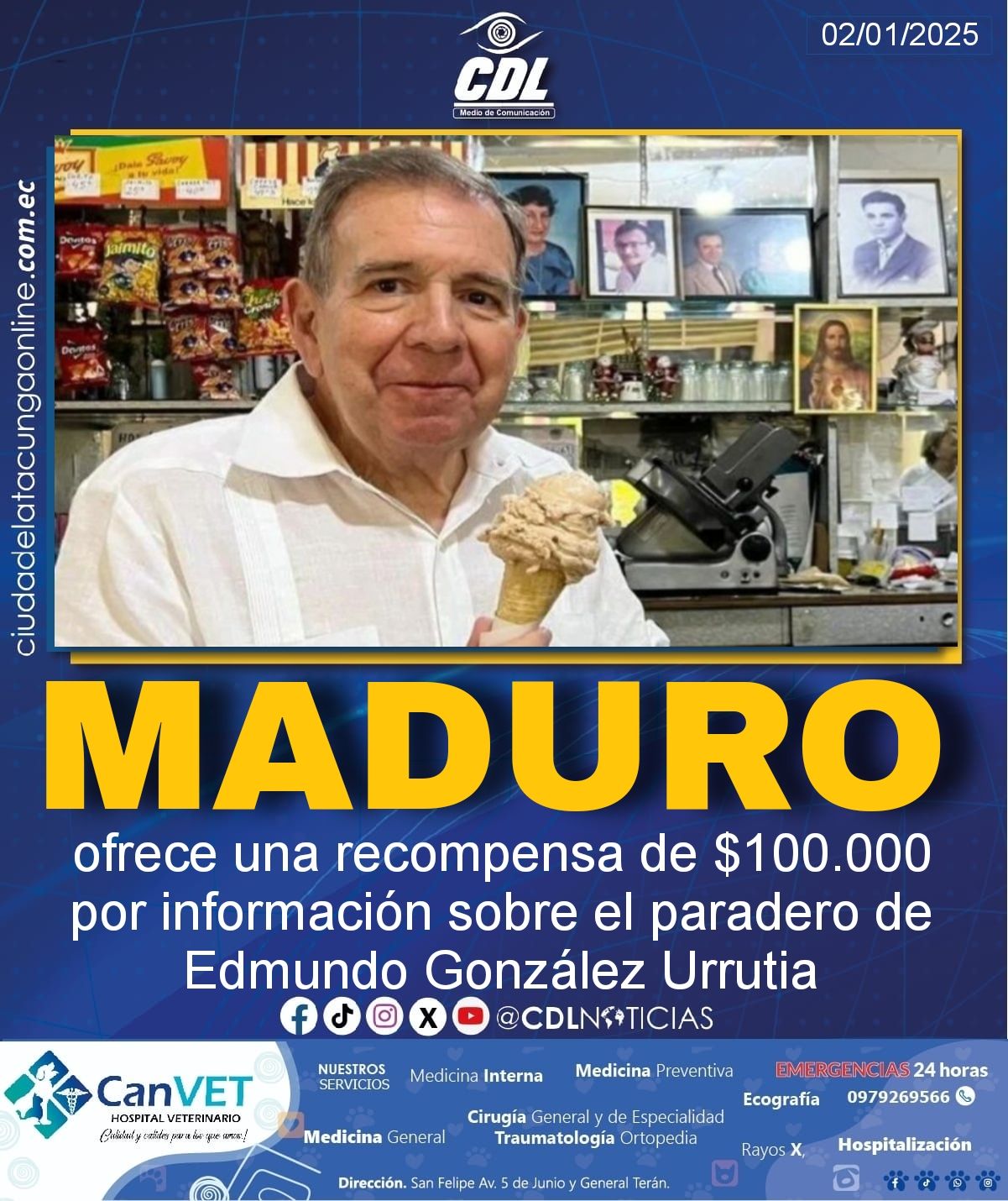 Maduro ofrece una recompensa de $100.000 por información sobre el paradero de Edmundo González Urrutia