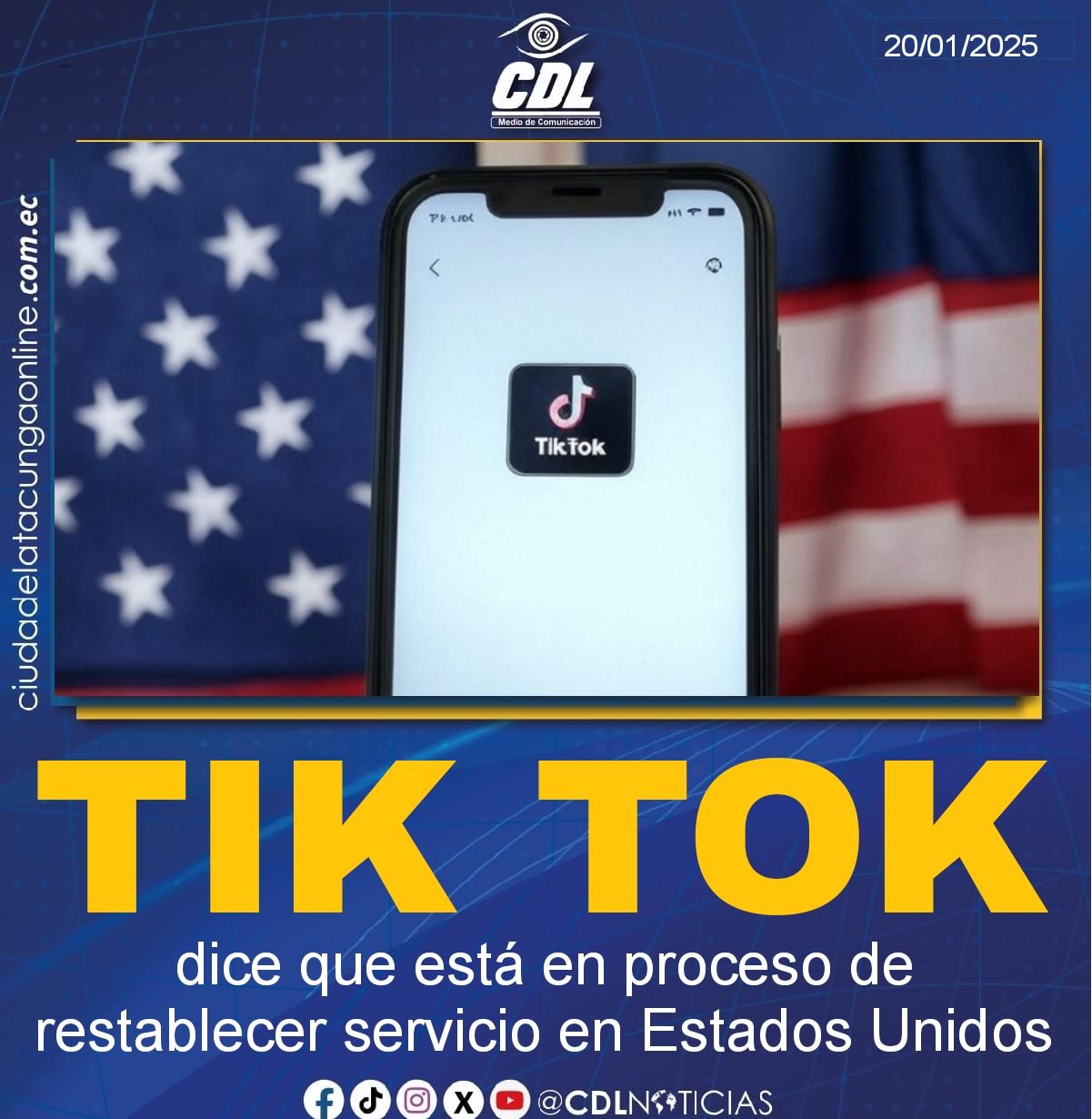 TikTok dice que está en proceso de restablecer servicio en Estados Unidos