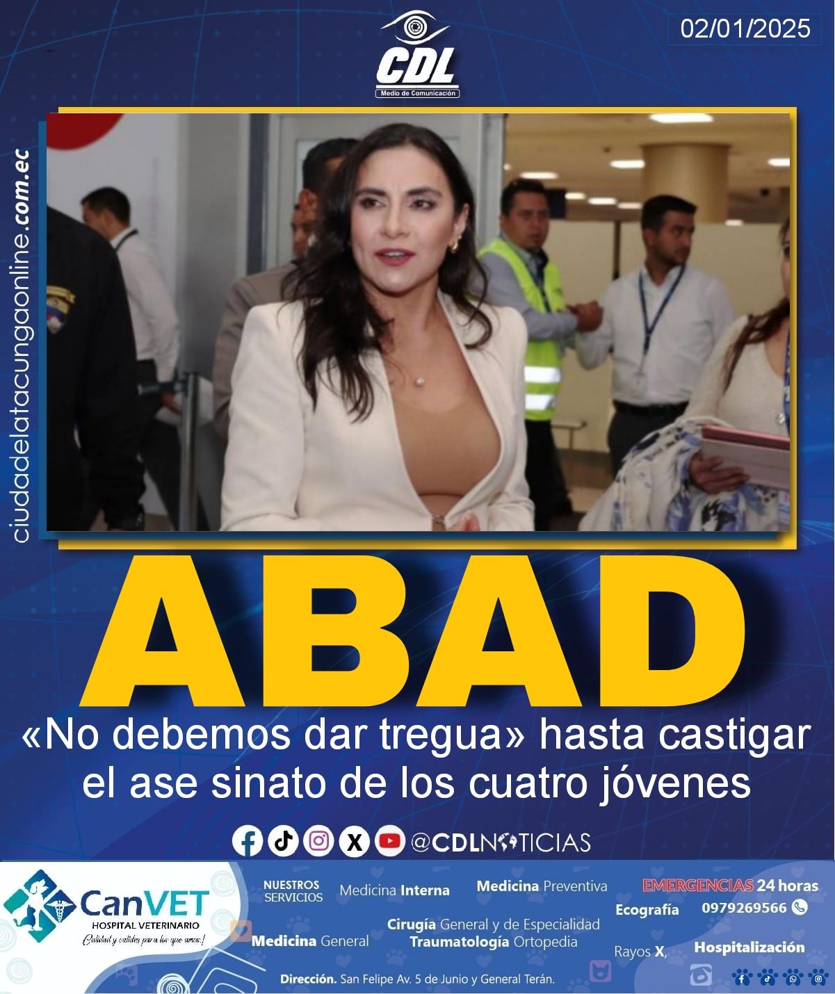 Abad: «No debemos dar tregua» hasta castigar el ase sinato de los cuatro jóvenes