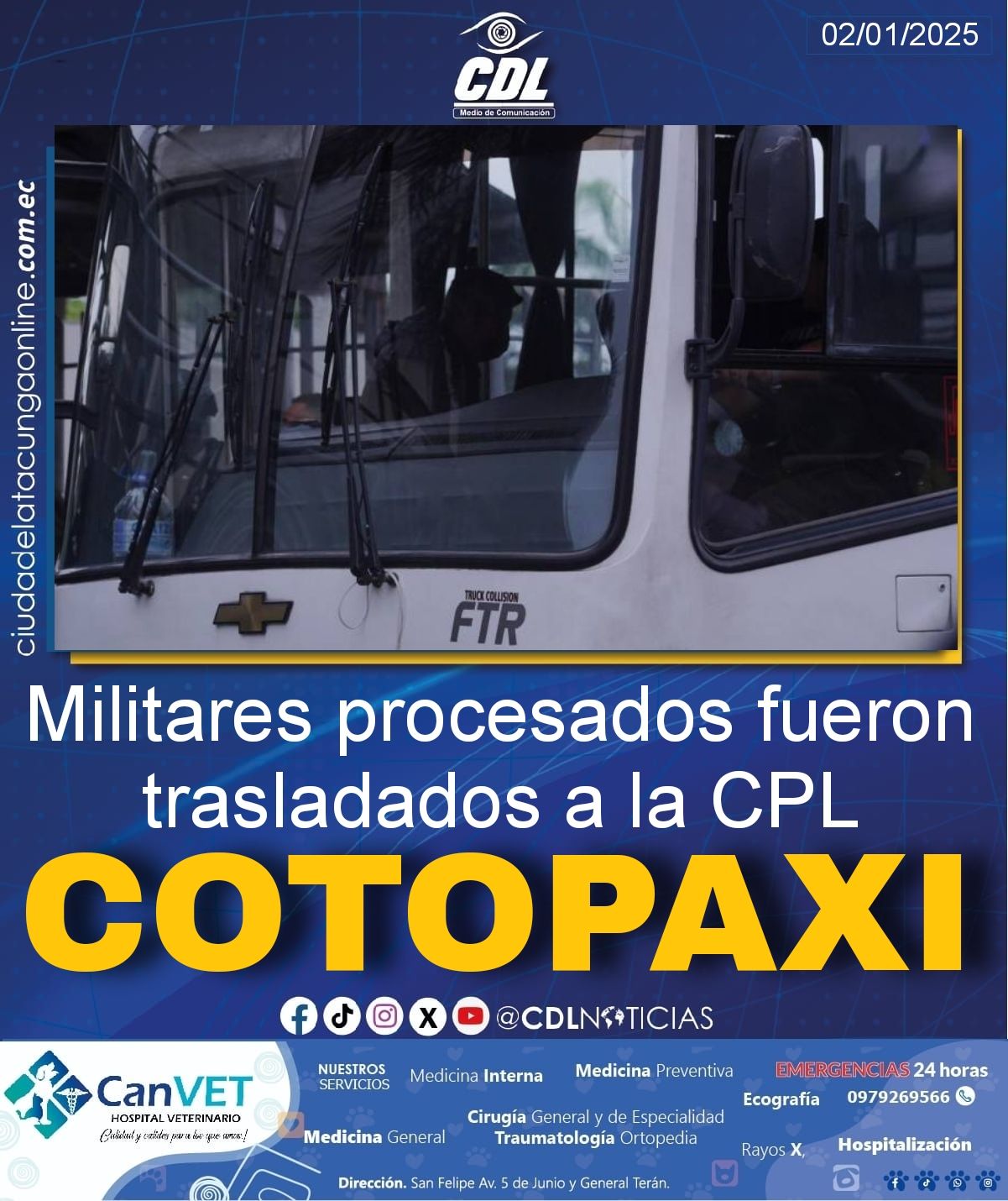 Caso Las Malvinas: los militares procesados fueron trasladados a la CPL Cotopaxi