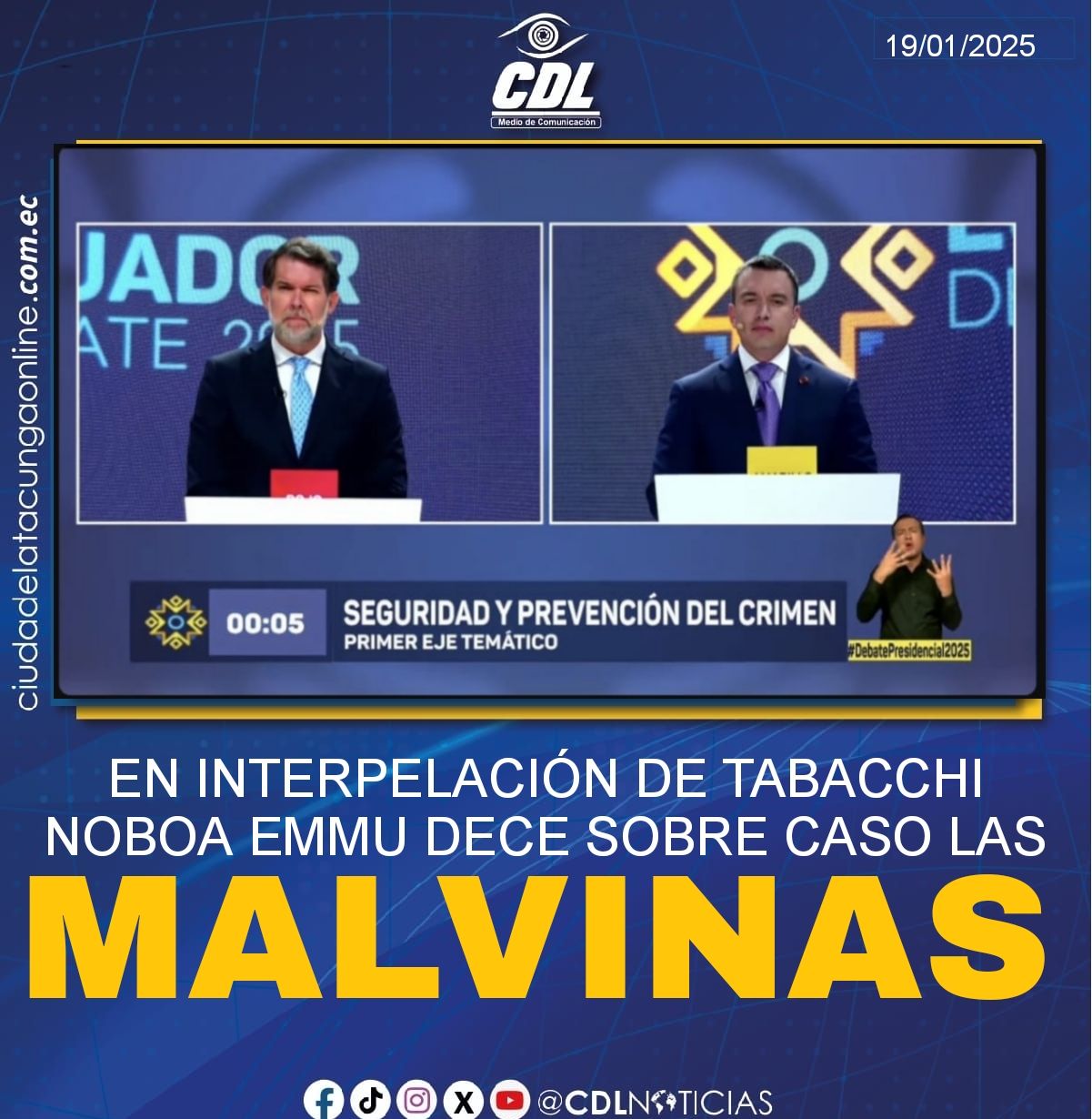 EN INTERPELACIÓN DE TABACCHI NOBOA EMMU DECE SOBRE CASO LAS MALVINAS