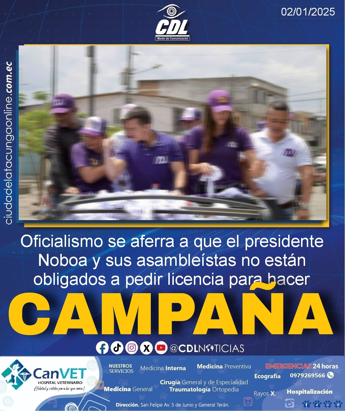 Elecciones 2025: oficialismo se aferra a que el presidente Noboa y sus asambleístas no están obligados a pedir licencia para hacer campaña