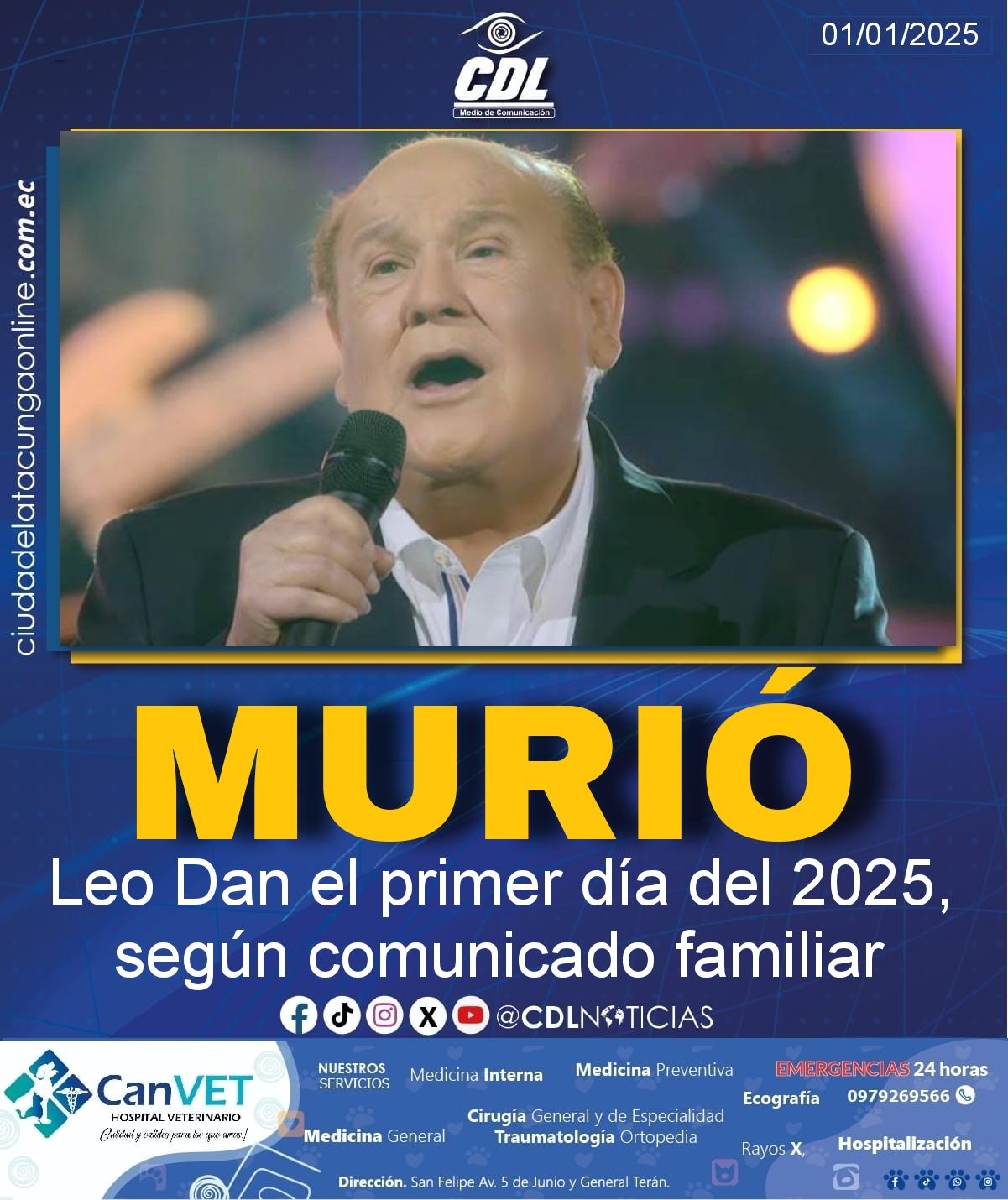 Murió Leo Dan el primer día del 2025, según comunicado familiar