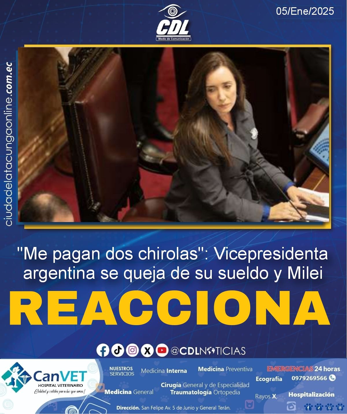«Me pagan dos chirolas»: Vicepresidenta argentina se queja de su sueldo y Milei reacciona