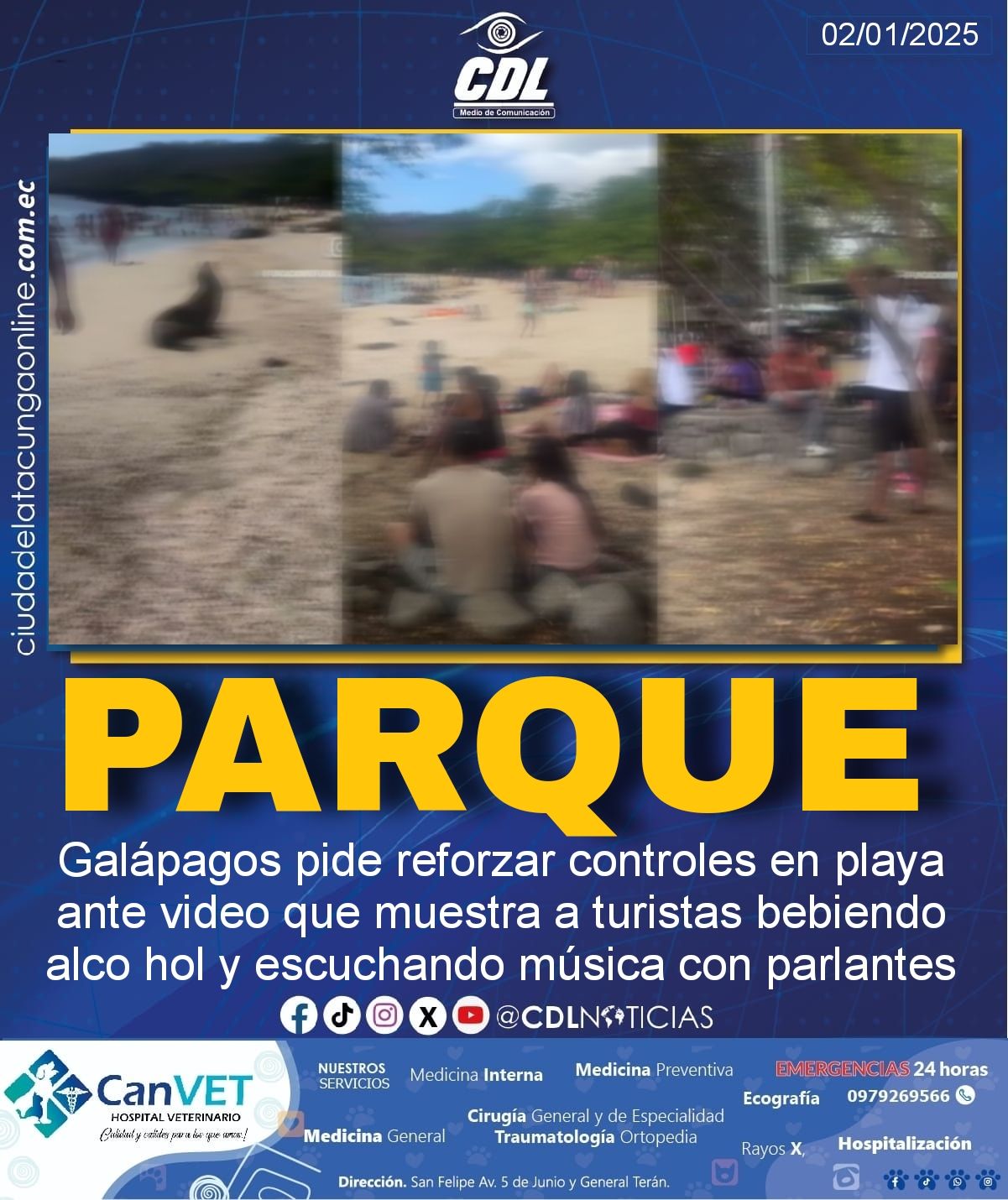 Parque Galápagos pide reforzar controles en playa ante video que muestra a turistas bebiendo alco hol y escuchando música con parlantes