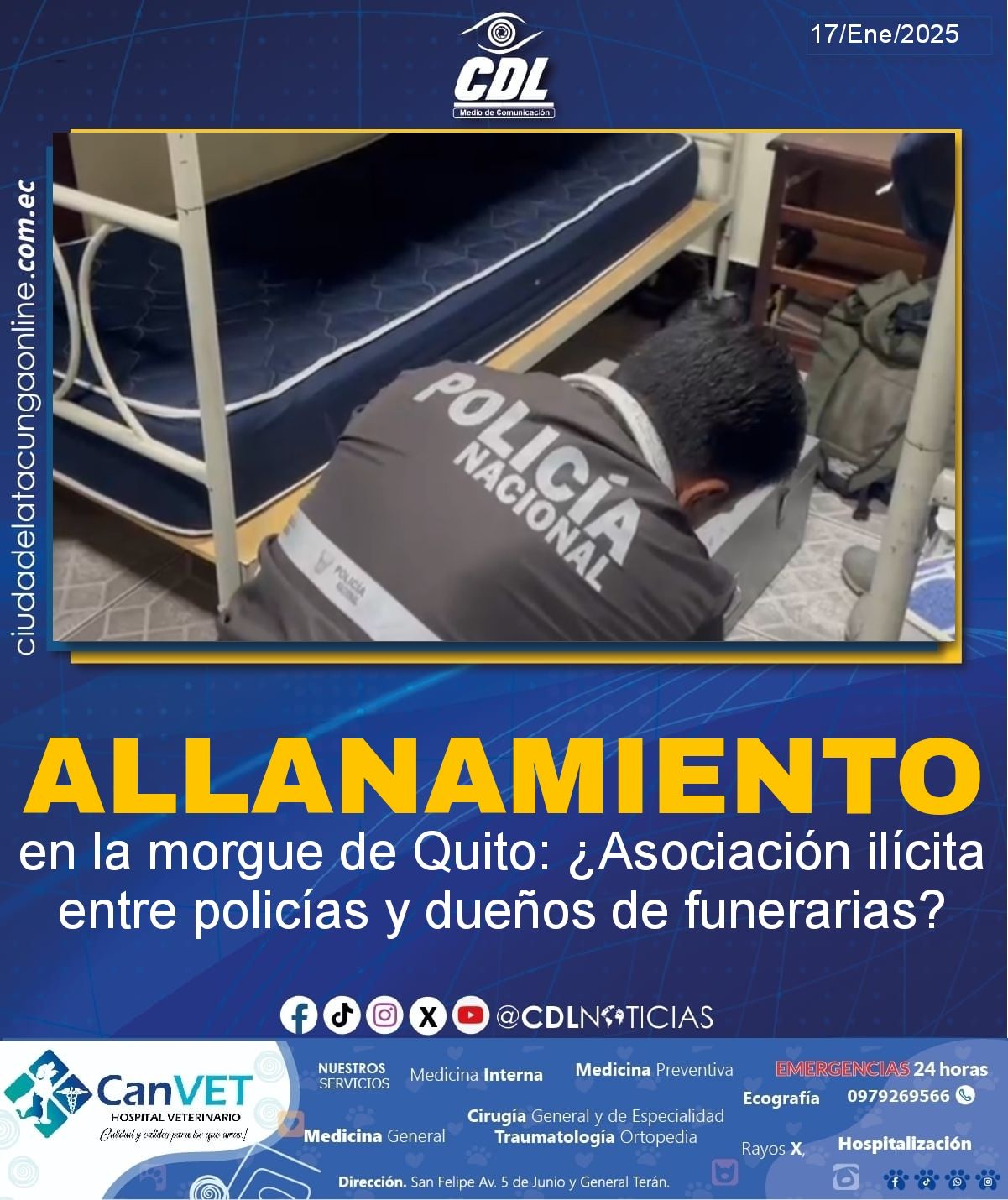 Allanamiento en la morgue de Quito: ¿Asociación ilícita entre policías y dueños de funerarias?