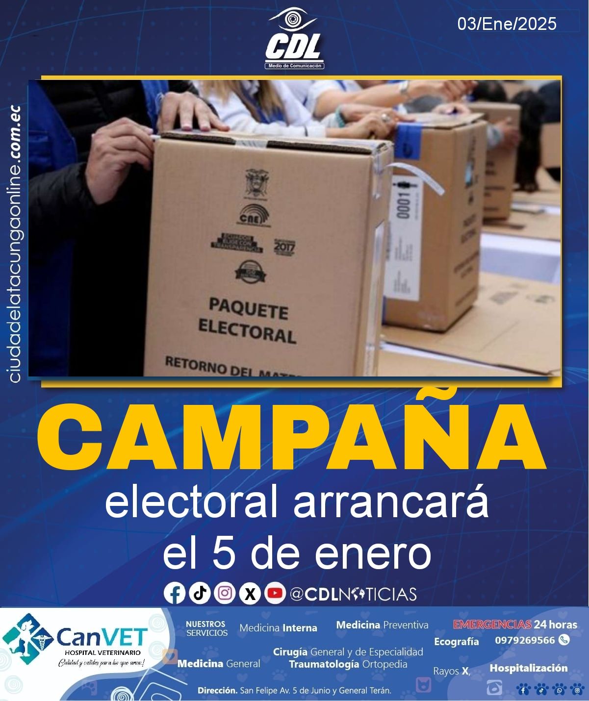 Campaña electoral arrancará el 5 de enero