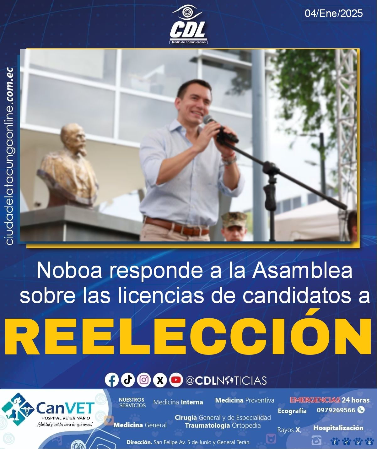 Daniel Noboa responde a la Asamblea sobre las licencias de candidatos a reelección