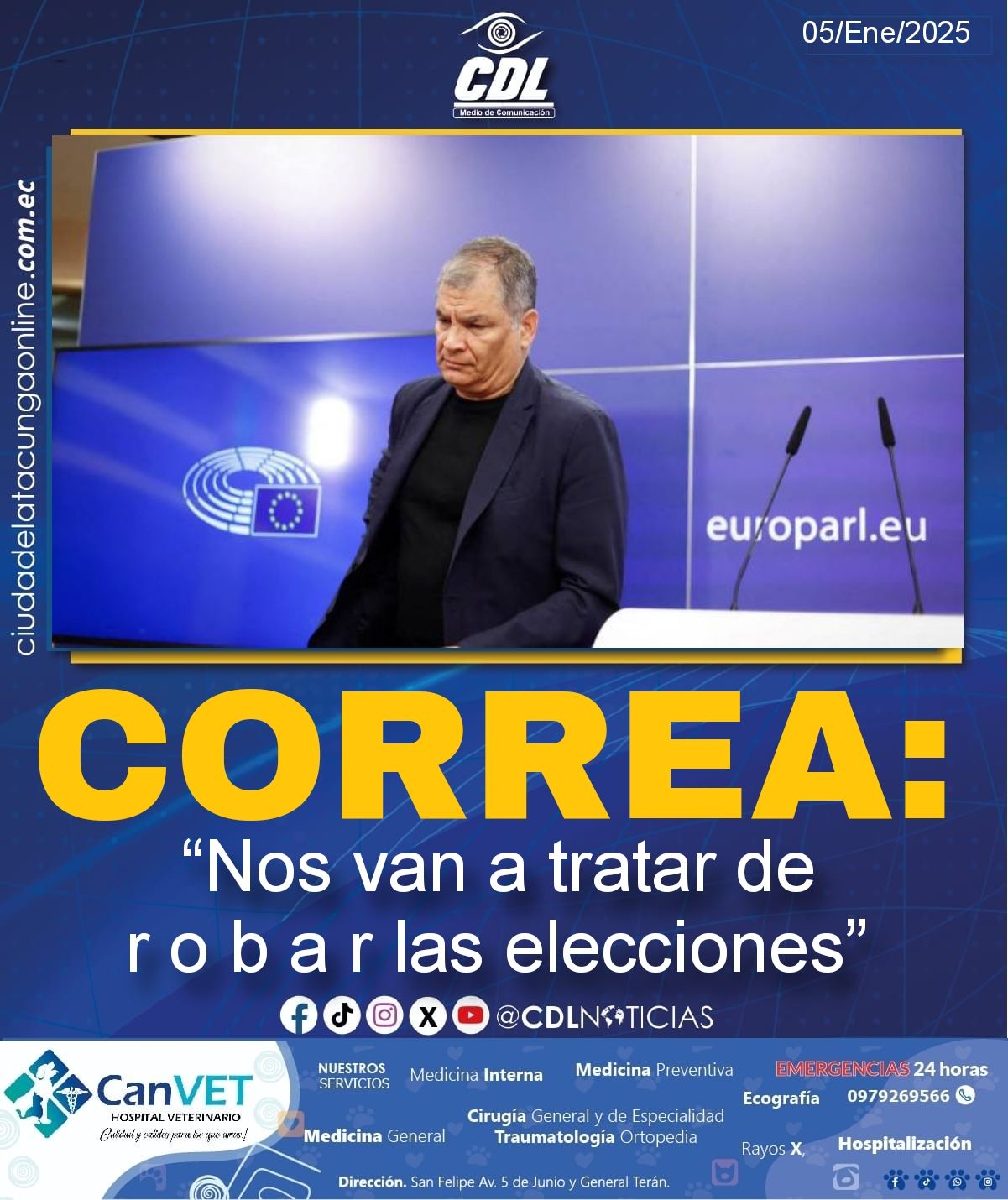 Rafael Correa: “Nos van a tratar de r o b a r las elecciones”