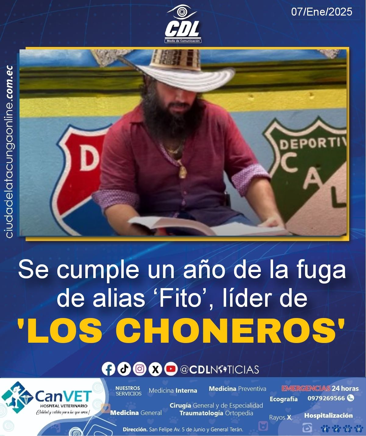 Se cumple un año de la fuga de alias ‘Fito’, líder de ‘Los Choneros’