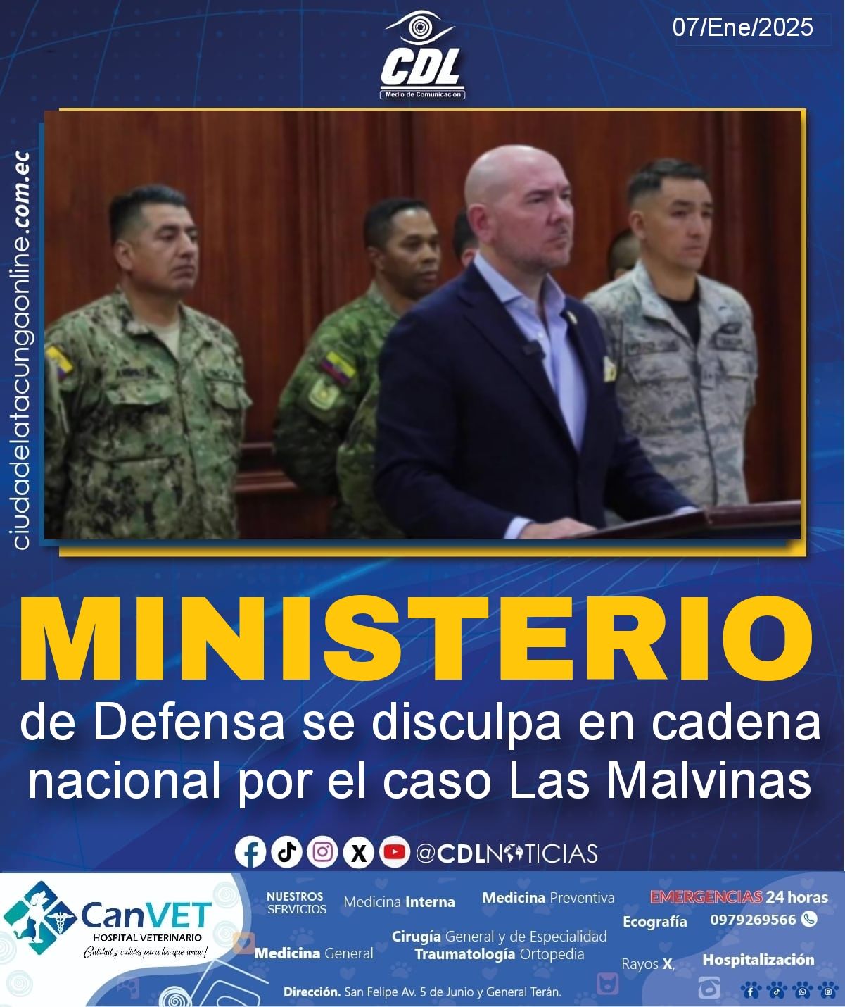 El Ministerio de Defensa se disculpa en cadena nacional por el caso Las Malvinas