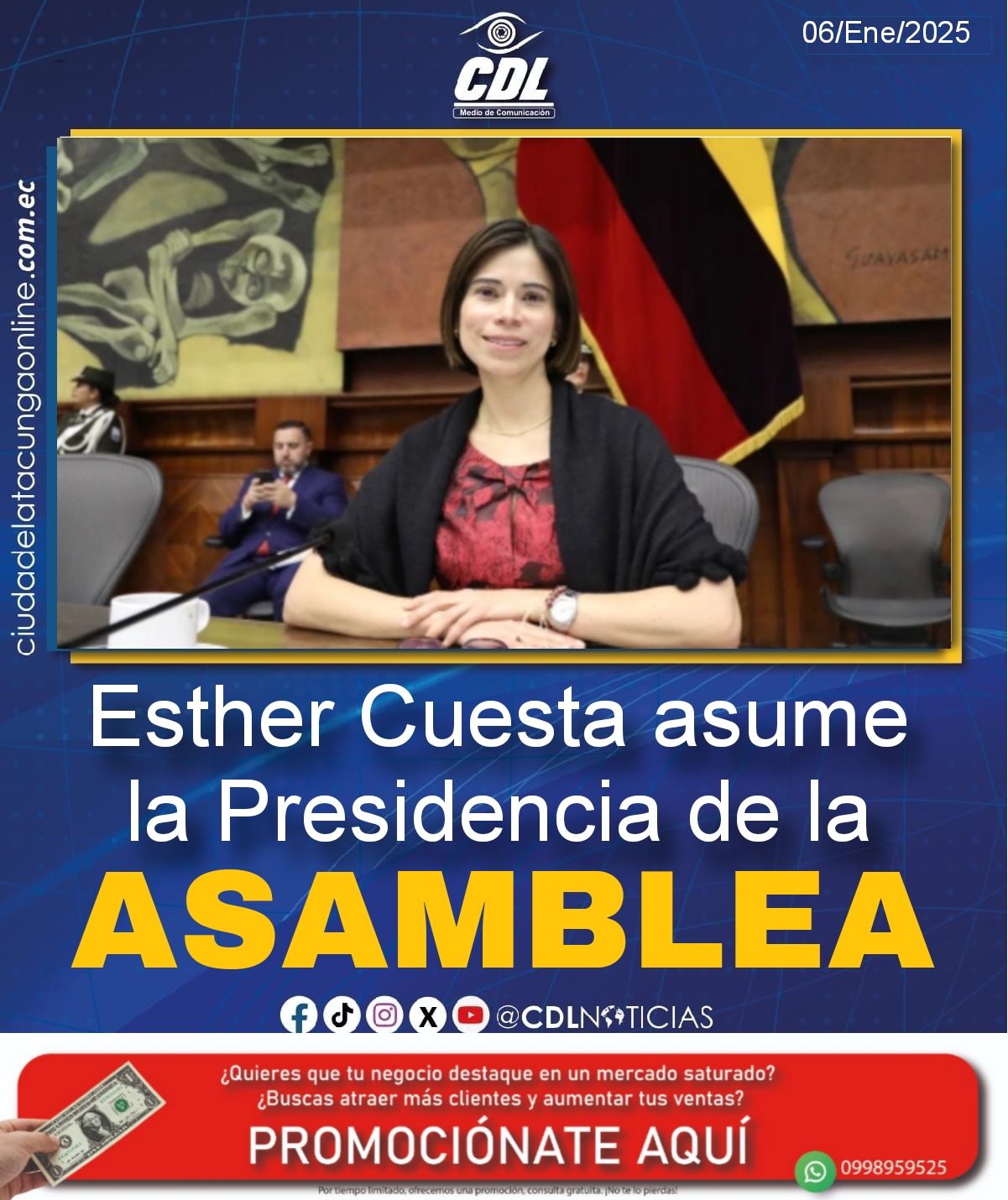 Esther Cuesta asume la Presidencia de la Asamblea Nacional