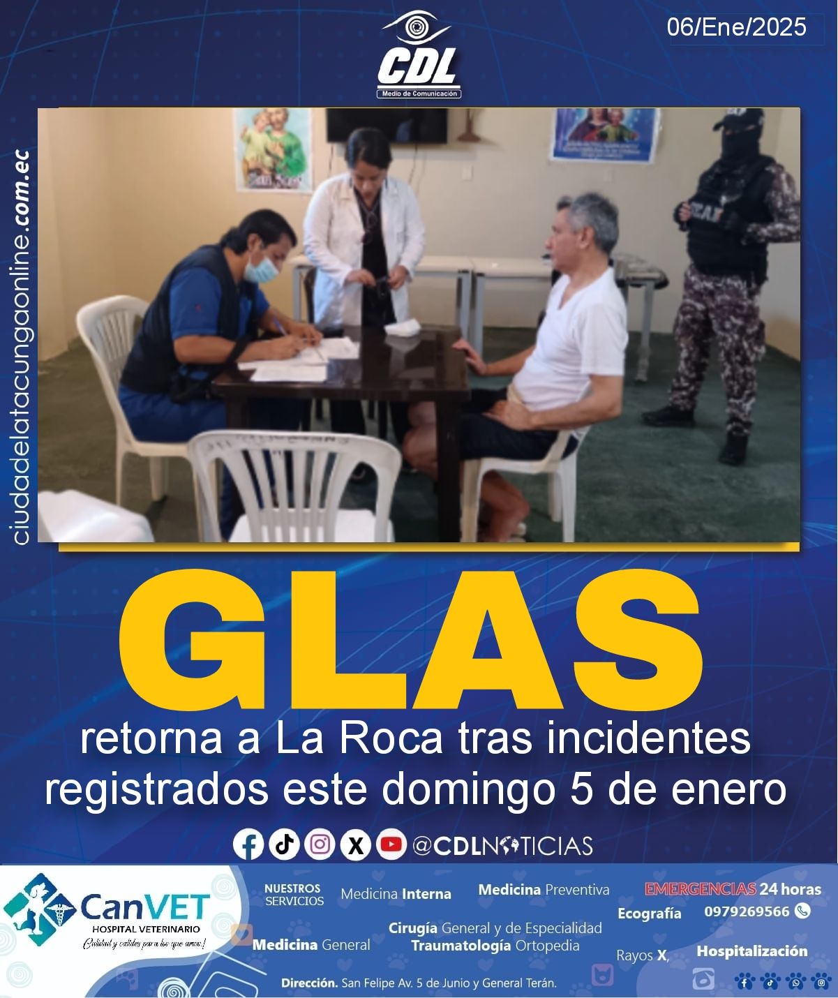 Jorge Glas retorna a La Roca tras incidentes registrados este domingo 5 de enero