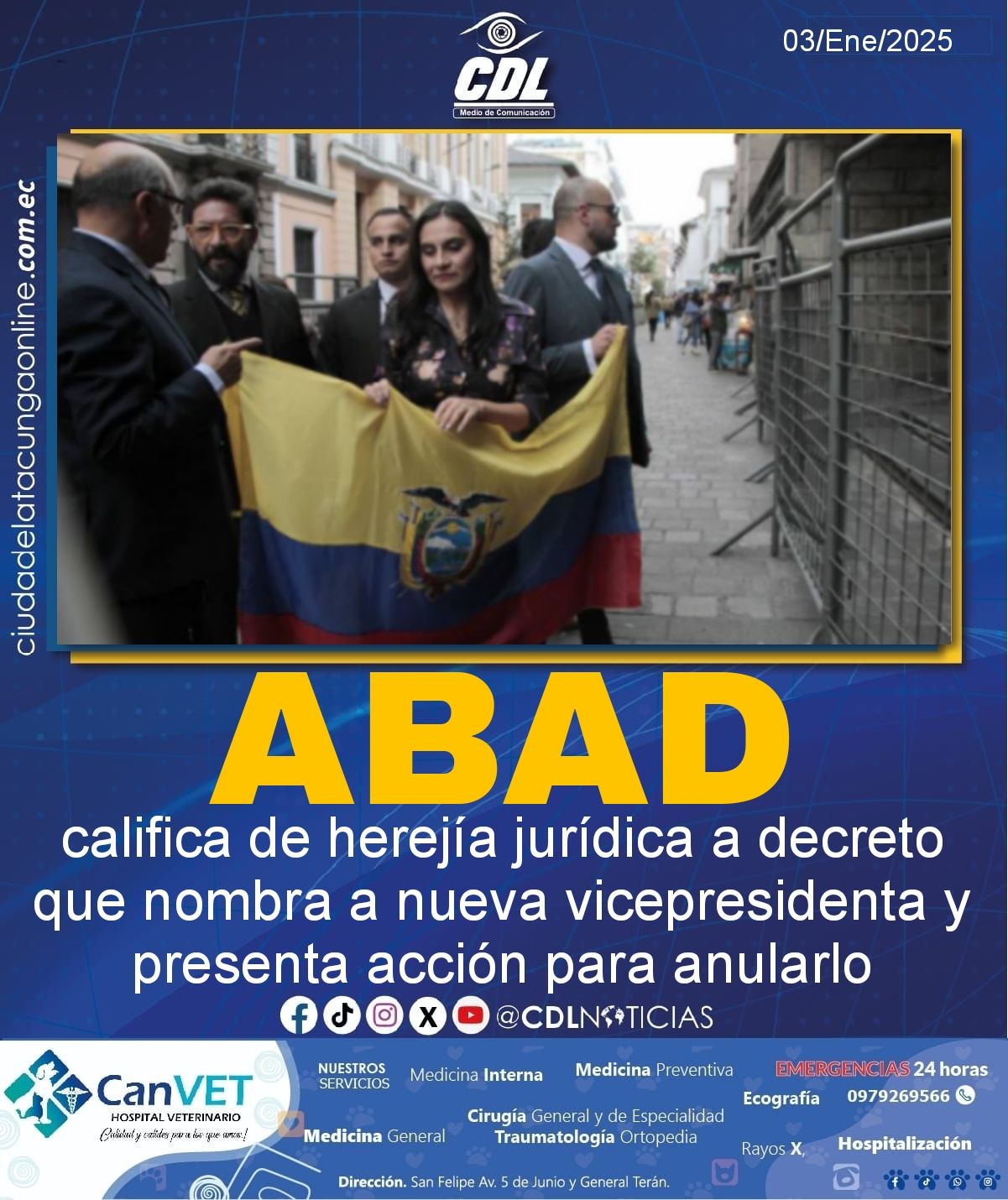 Verónica Abad califica de herejía jurídica a decreto que nombra a nueva vicepresidenta y presenta acción para anularlo