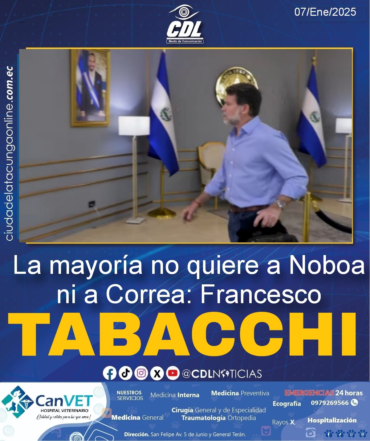 La mayoría no quiere a Noboa ni a Correa: Francesco Tabacchi