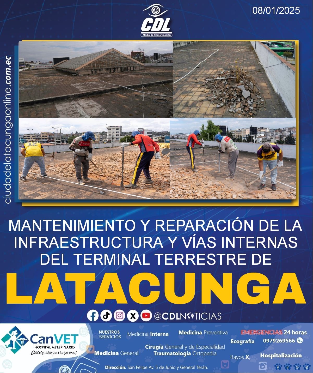 MANTENIMIENTO Y REPARACIÓN DE LA INFRAESTRUCTURA Y VÍAS INTERNAS DEL TERMINAL TERRESTRE DE LATACUNGA
