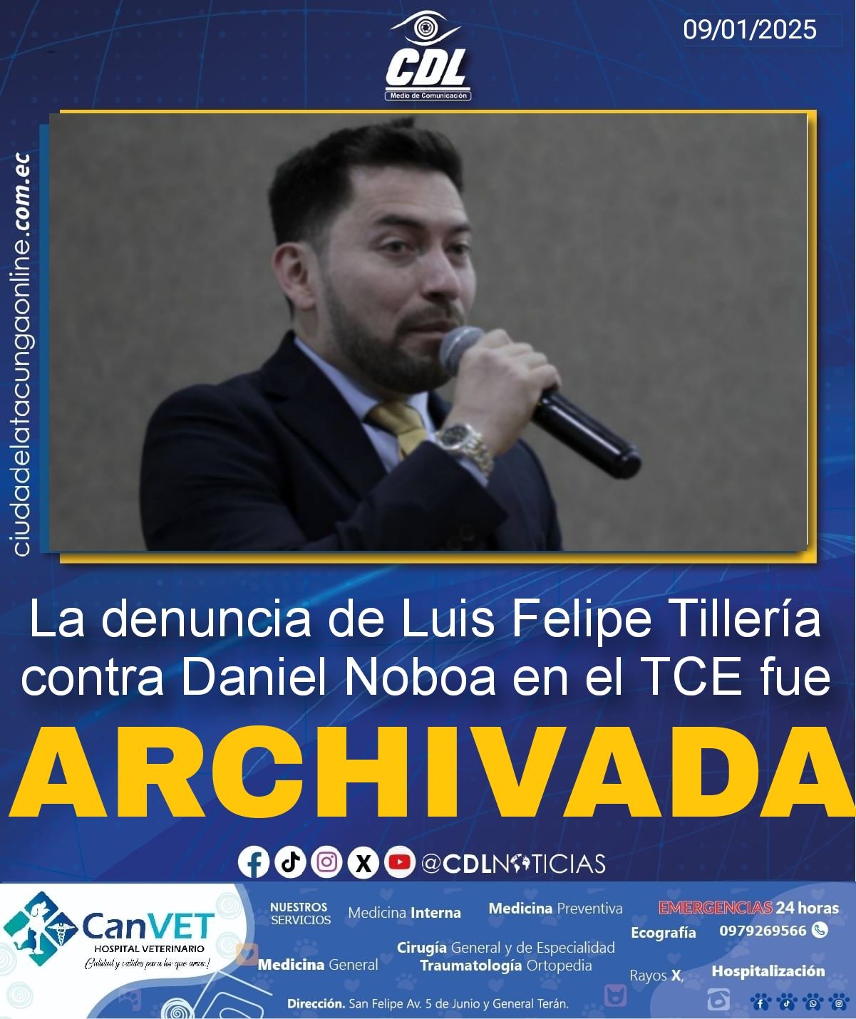 La denuncia de Luis Felipe Tillería contra Daniel Noboa en el TCE fue archivada