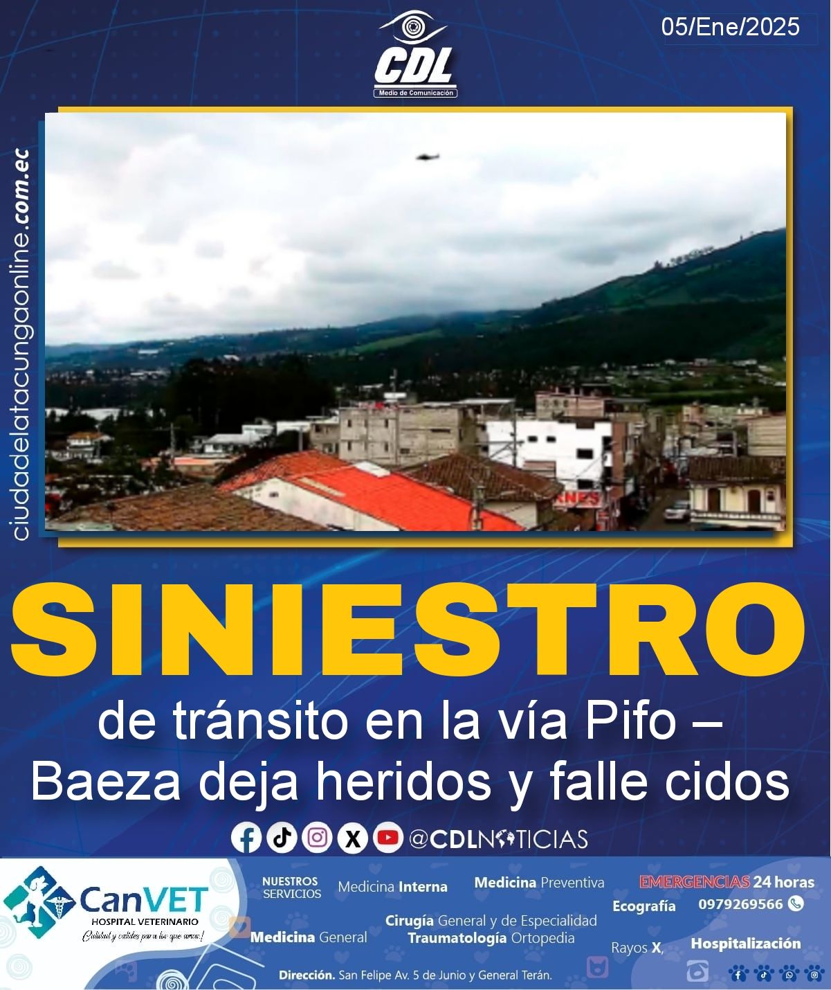 Siniestro de tránsito en la vía Pifo – Baeza deja heridos y falle cidos