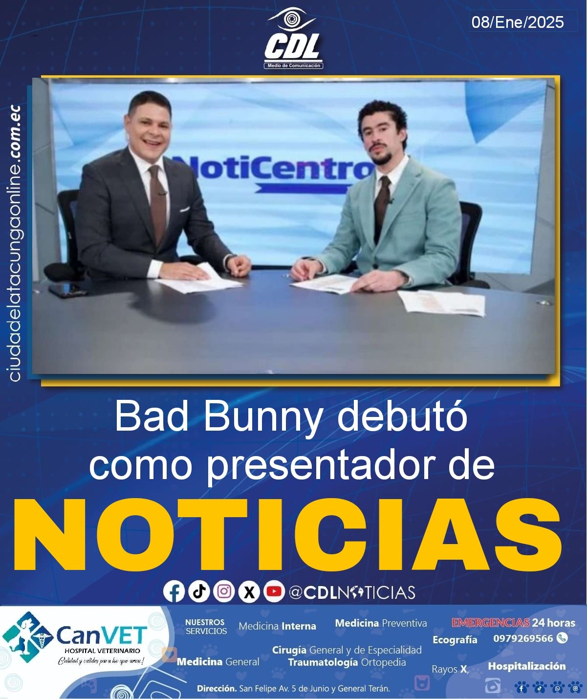 Bad Bunny debutó como presentador de noticias en Puerto Rico