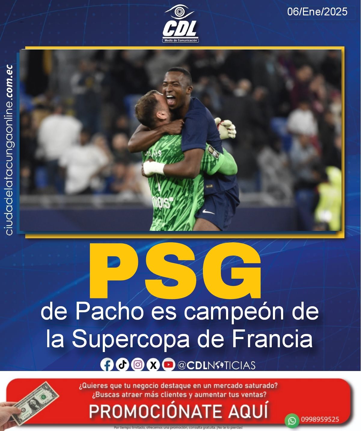 El PSG de Pacho es campeón de la Supercopa de Francia