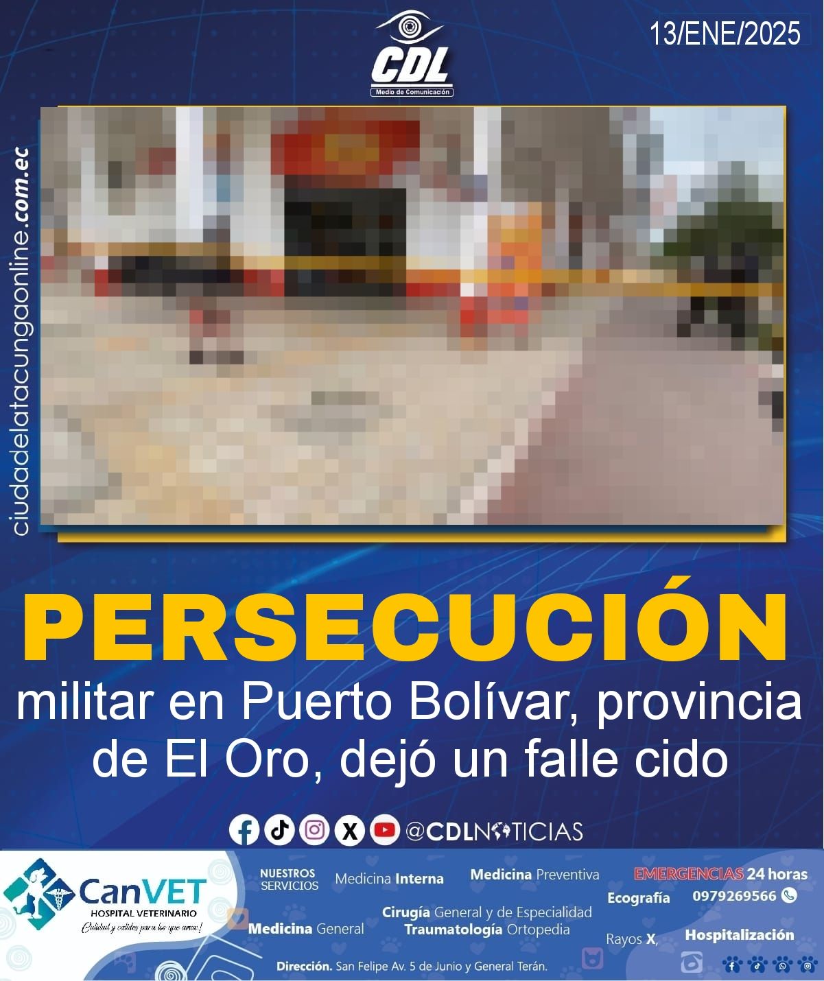 Persecución militar en Puerto Bolívar, provincia de El Oro, dejó un falle cido