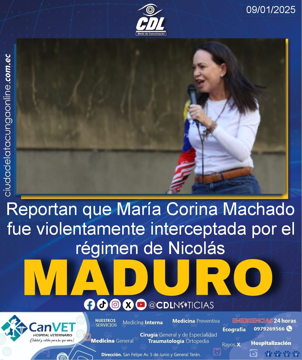 Reportan que María Corina Machado fue violentamente interceptada por el régimen de Nicolás Maduro