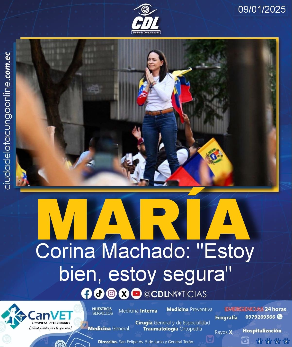María Corina Machado: «Estoy bien, estoy segura»
