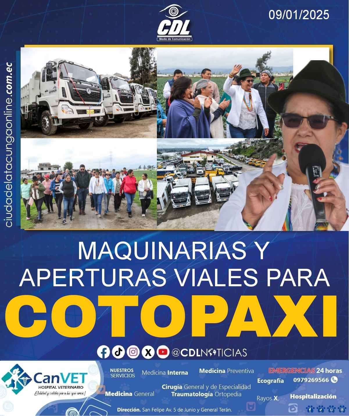 MAQUINARIAS Y APERTURAS VIALES PARA COTOPAXI