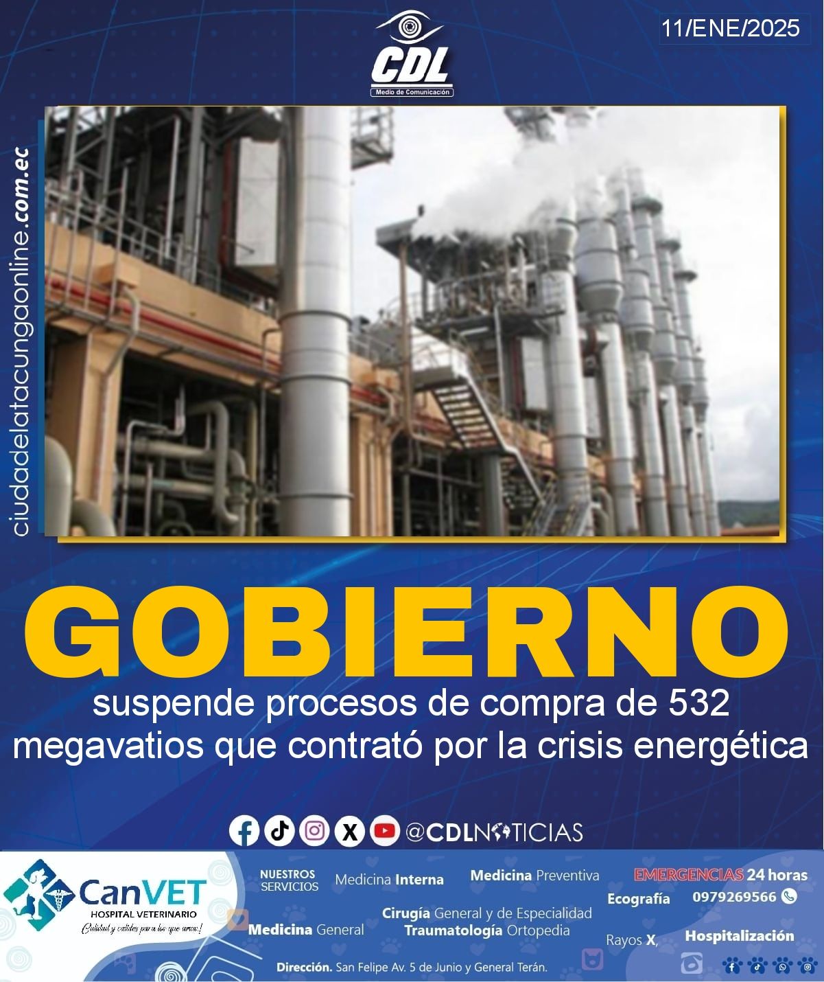 Gobierno suspende procesos de compra de 532 megavatios que contrató por la crisis energética