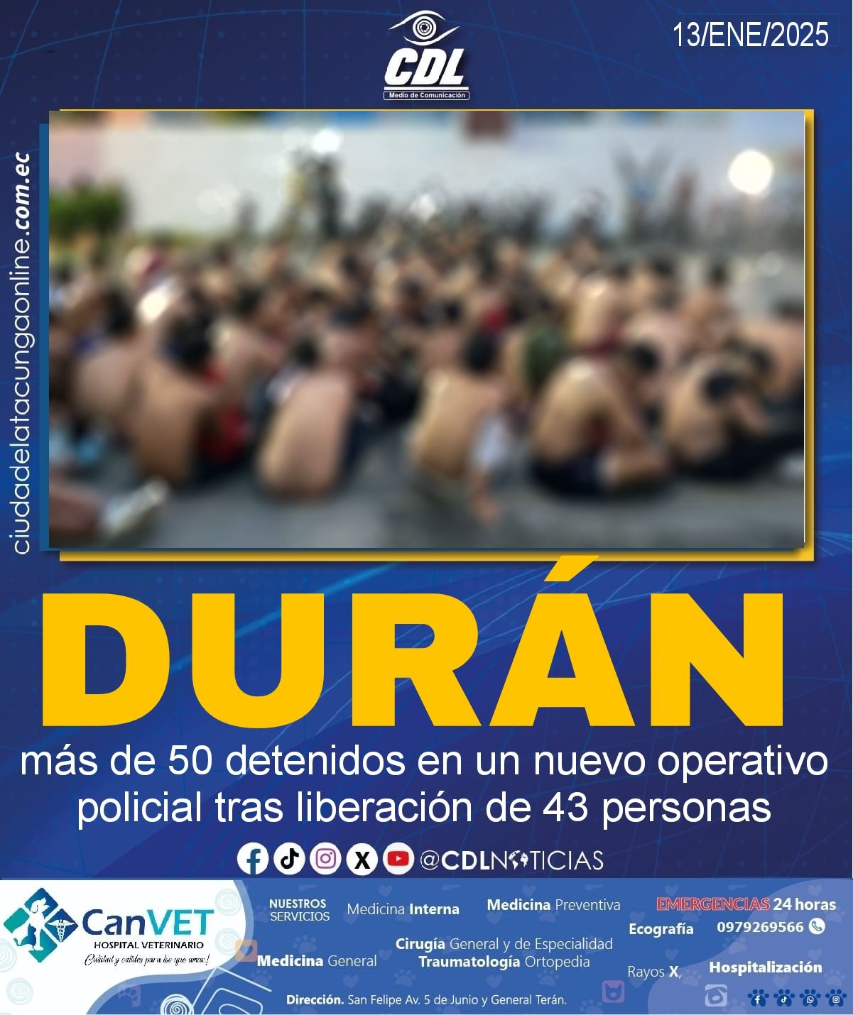 Durán: más de 50 detenidos en un nuevo operativo policial tras liberación de 43 personas