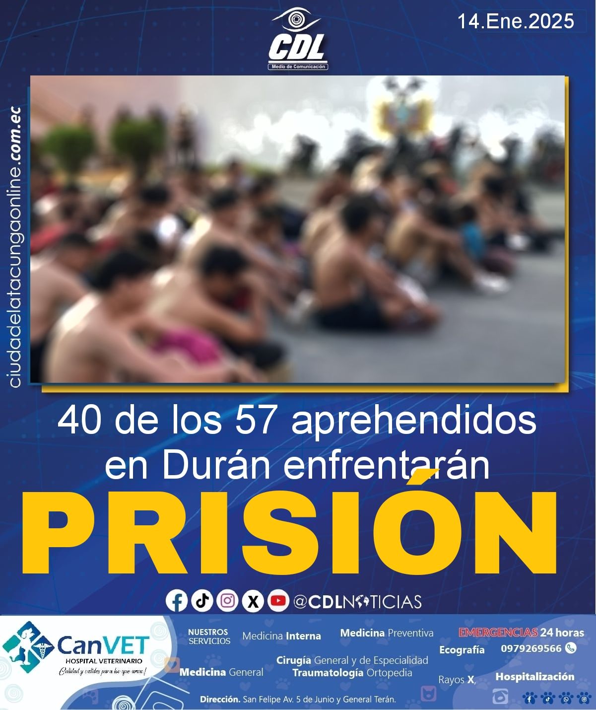 40 de los 57 aprehendidos en Durán enfrentarán prisión
